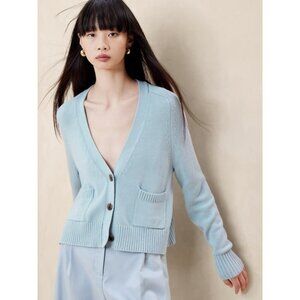 Banana Republic Women’s Demi Cotton Silk Cardigan Sweater Blue Gray Size Large